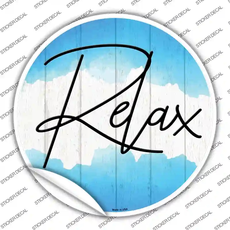 C-1404s-L Relax Novelty Circle Sticker Decal - Large