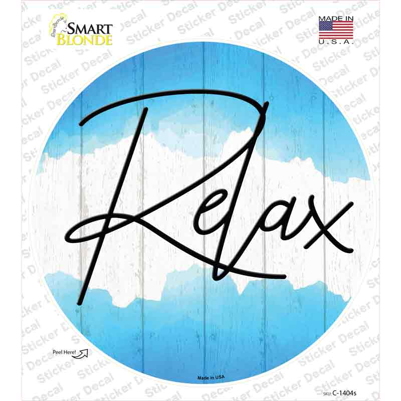 C-1404s-M Relax Novelty Circle Sticker Decal - Medium