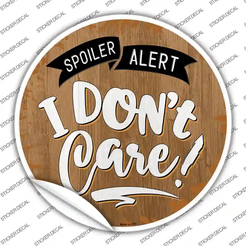 C-1413s-L Spoiler Alert Novelty Circle Sticker Decal - Large