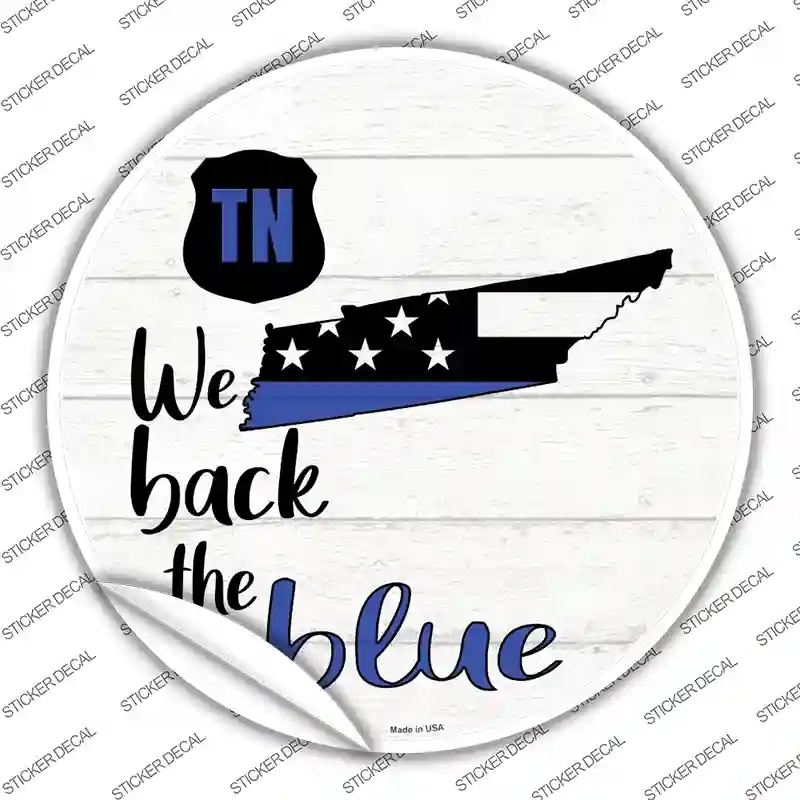 C-1271s-S Tennessee Back the Blue Novelty Circle Sticker Decal - Small