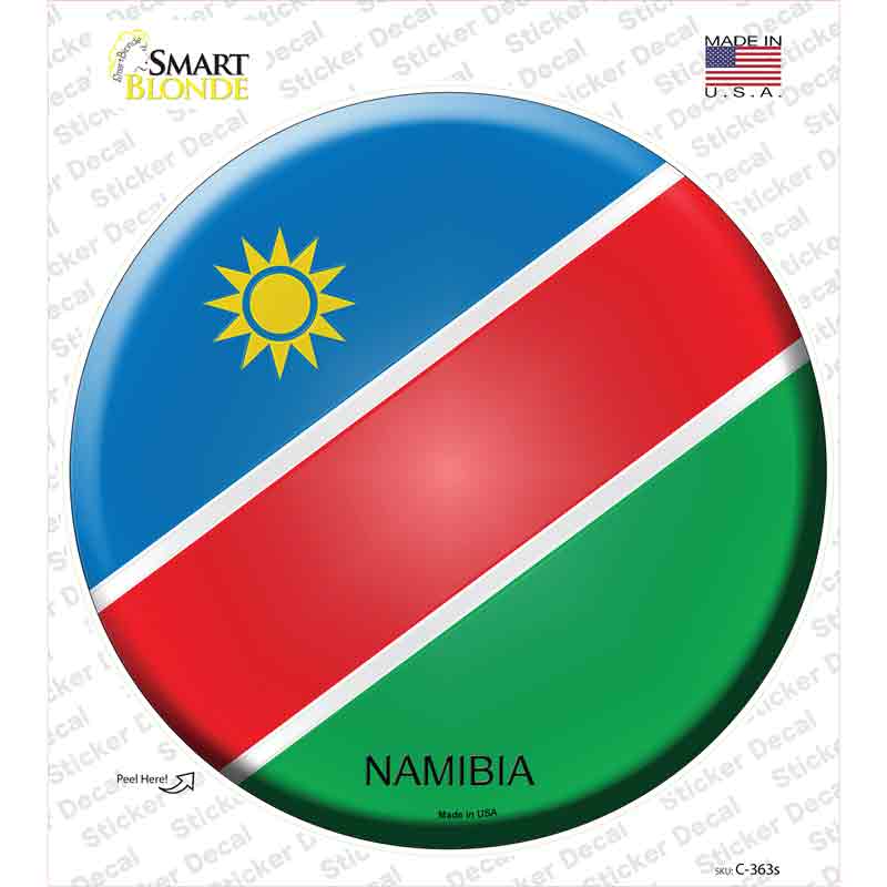 C-363s-M Namibia Country Novelty Circle Sticker Decal - Medium