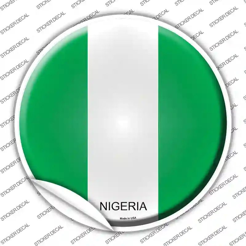 C-372s-S Nigeria Country Novelty Circle Sticker Decal - Small