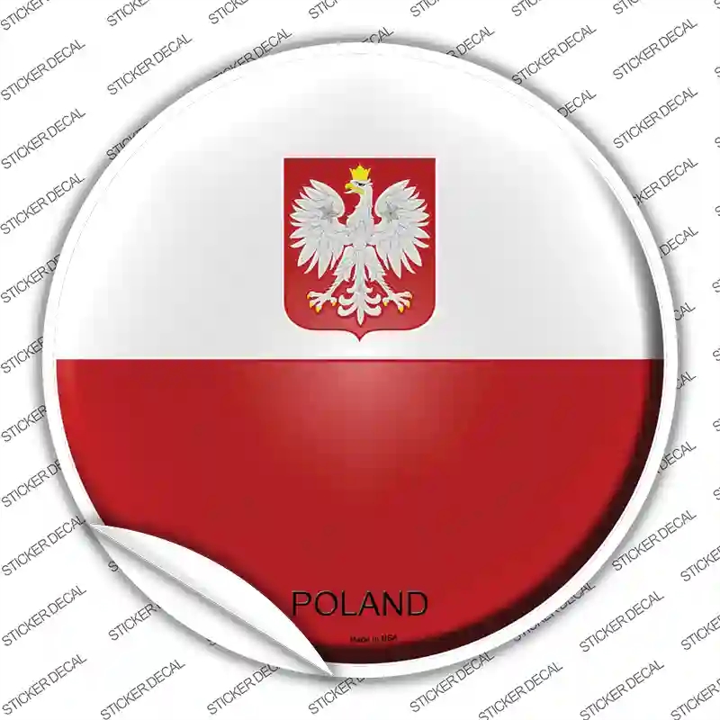 C-390s-L Poland Country Novelty Circle Sticker Decal - Large