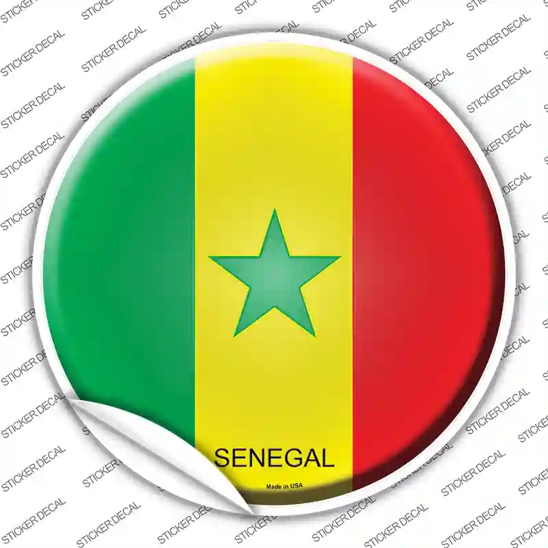 C-407s-L Senegal Country Novelty Circle Sticker Decal - Large