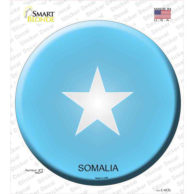 C-417s-M Somalia Country Novelty Circle Sticker Decal - Medium