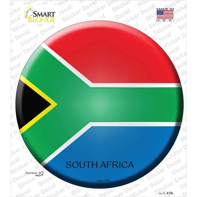 C-419s-M South Africa Country Novelty Circle Sticker Decal - Medium