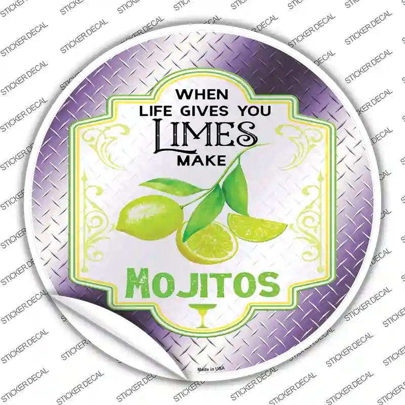 C-1648s-L Make Mojitos Purple Novelty Circle Sticker Decal - Large