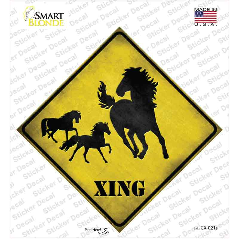 CX-021s-M Horse Xing Novelty Diamond Sticker Decal - Medium