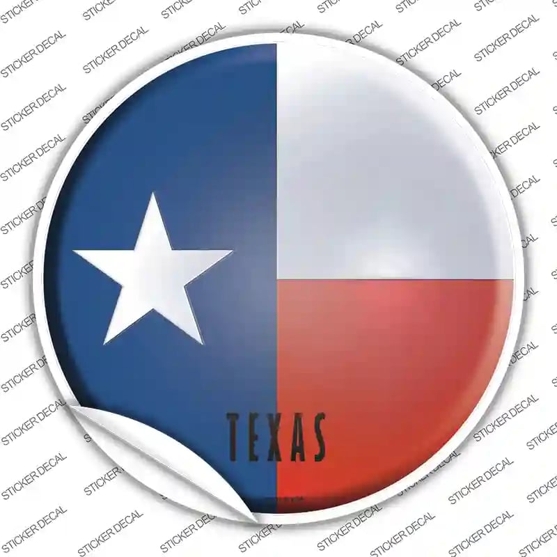 C-142s-S Texas State Flag Novelty Circle Sticker Decal - Small