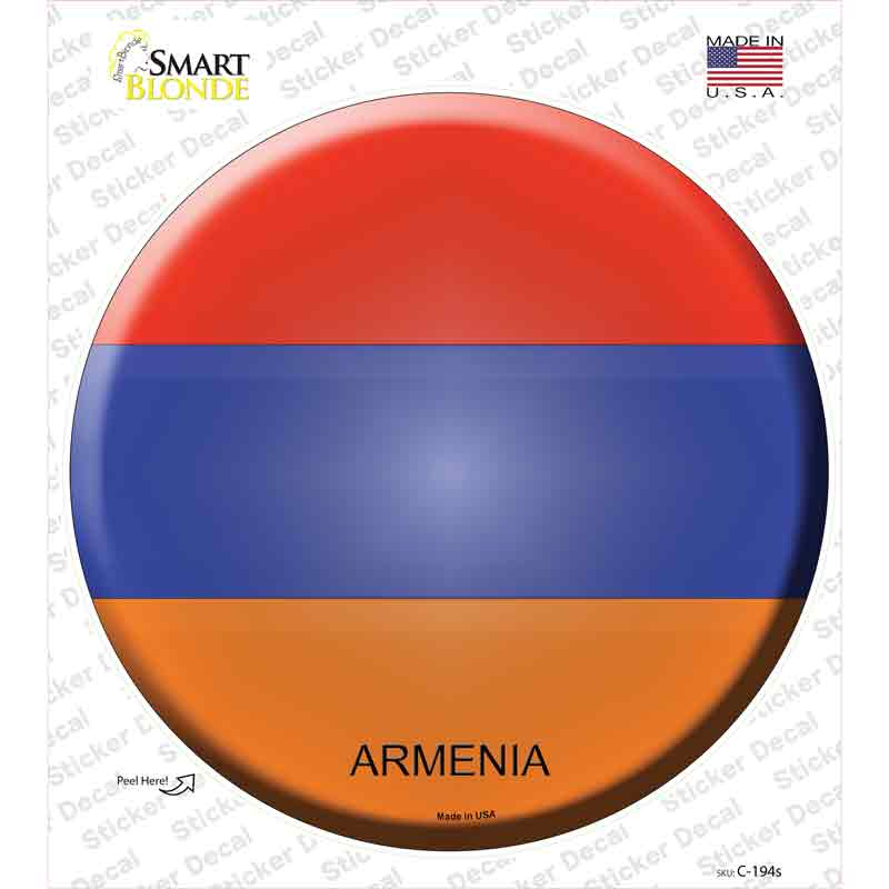 C-194s-M Armenia Novelty Circle Sticker Decal - Medium