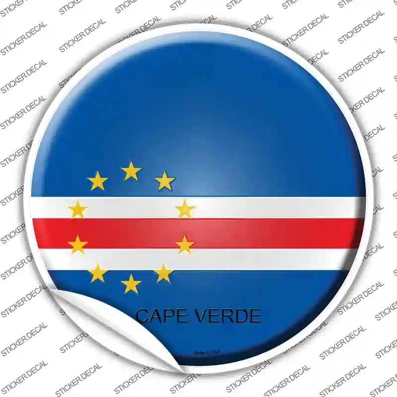 C-225s-L Cape Verde Country Novelty Circle Sticker Decal - Large