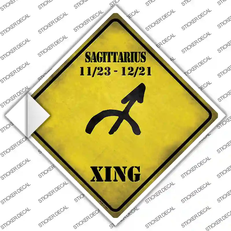 CX-250s-S Sagittarius Zodiac Symbol Xing Novelty Diamond Sticker Decal - Small