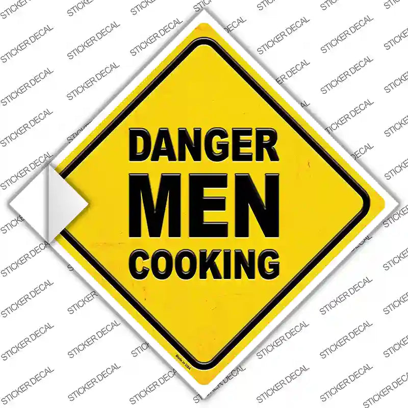 CX-366s-L Danger Men Cooking Novelty Diamond Sticker Decal - Large