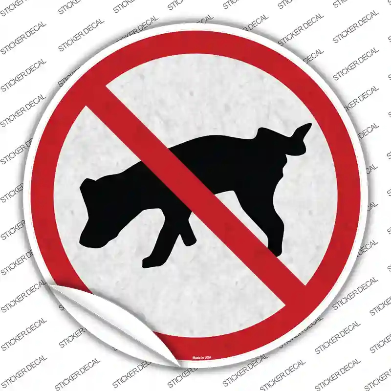 C-865s-S No Dog Pee Novelty Circle Sticker Decal - Small