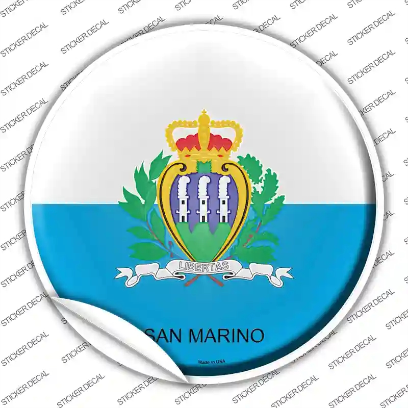 C-401s-S San Marino Country Novelty Circle Sticker Decal - Small