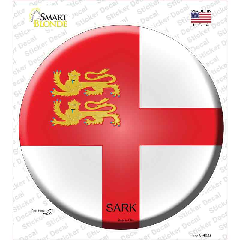 C-403s-M Sark Country Novelty Circle Sticker Decal - Medium