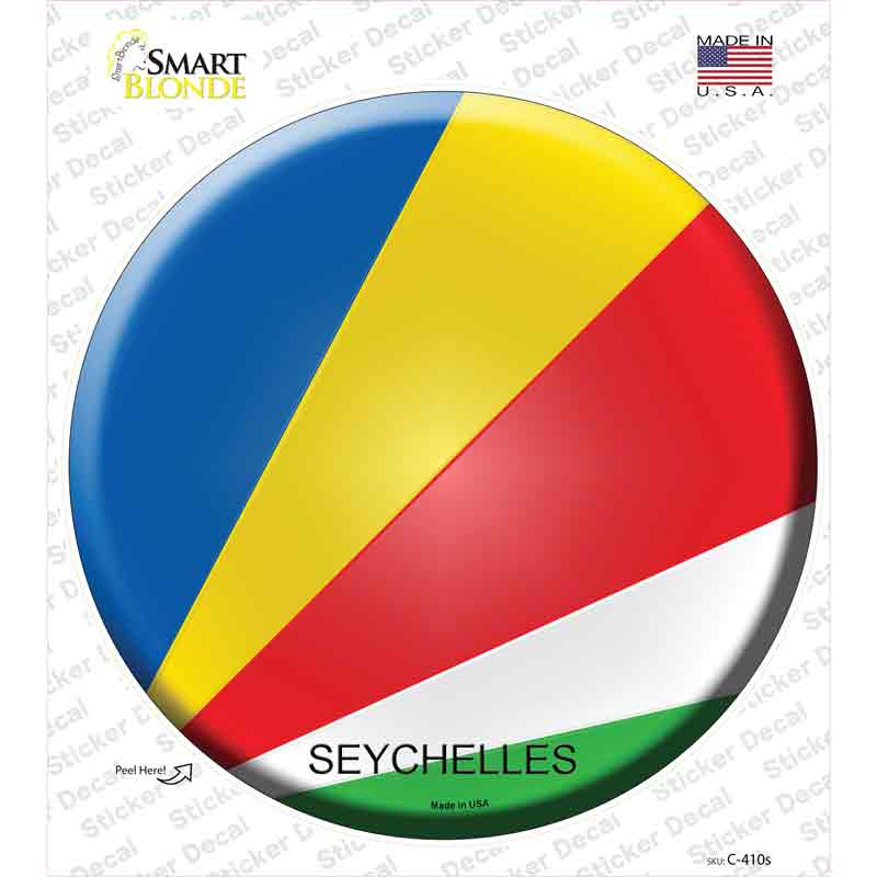 C-410s-M Seychelles Country Novelty Circle Sticker Decal - Medium