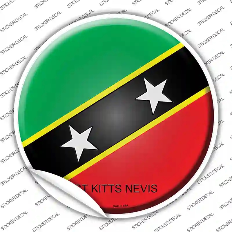 C-425s-S St Kitts Nevis Country Novelty Circle Sticker Decal - Small