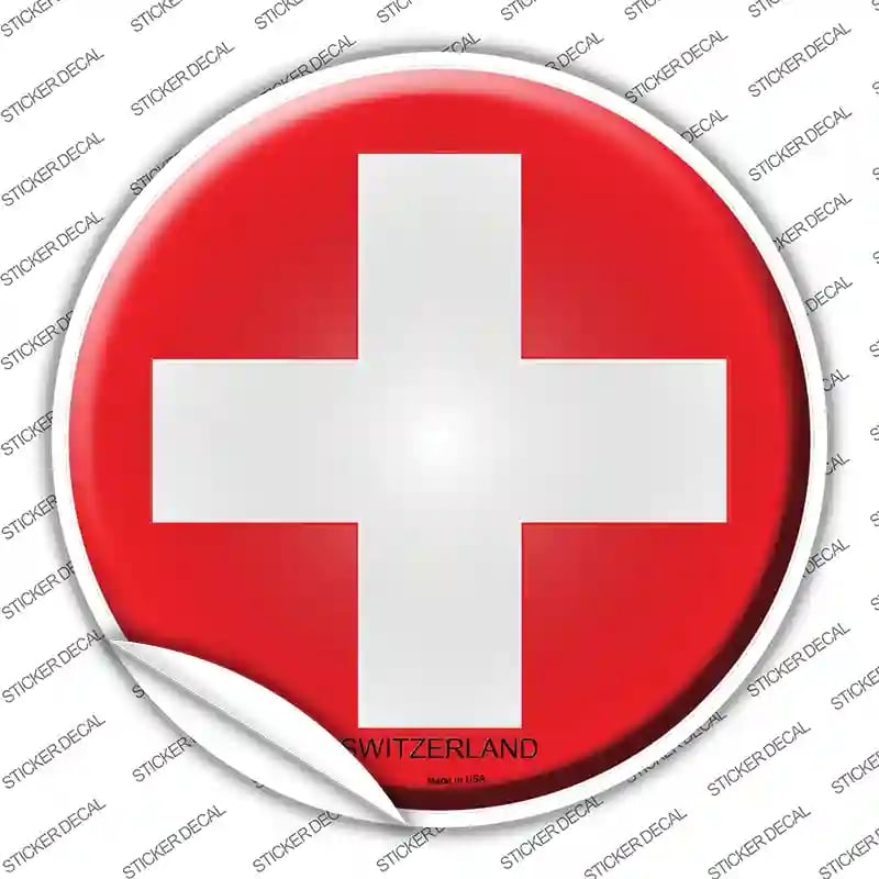 C-433s-S Switzerland Country Novelty Circle Sticker Decal - Small