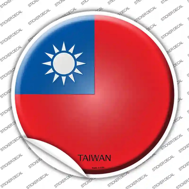 C-436s-L Taiwan Country Novelty Circle Sticker Decal - Large