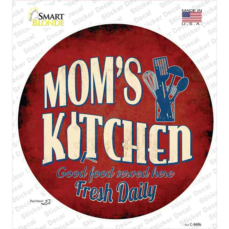 C-849s-M Moms Kitchen Novelty Circle Sticker Decal - Medium