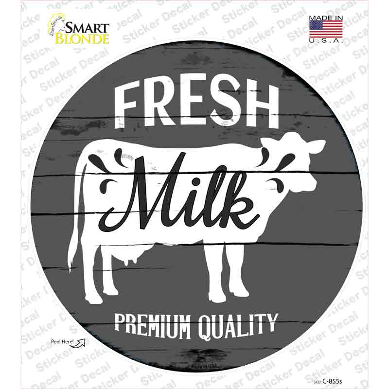 C-855s-M Fresh Milk Premium Quality Novelty Circle Sticker Decal - Medium