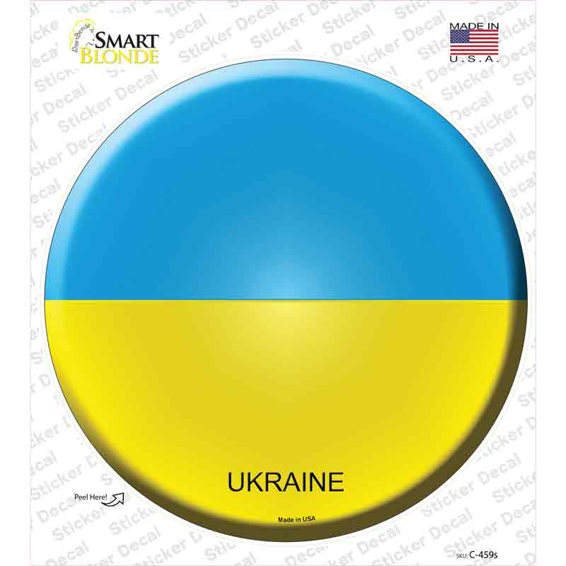 C-459s-M Ukraine Country Novelty Circle Sticker Decal - Medium
