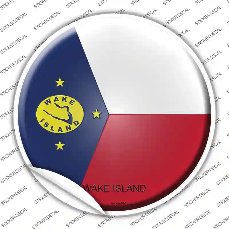 C-473s-L Wake Island Novelty Circle Sticker Decal - Large