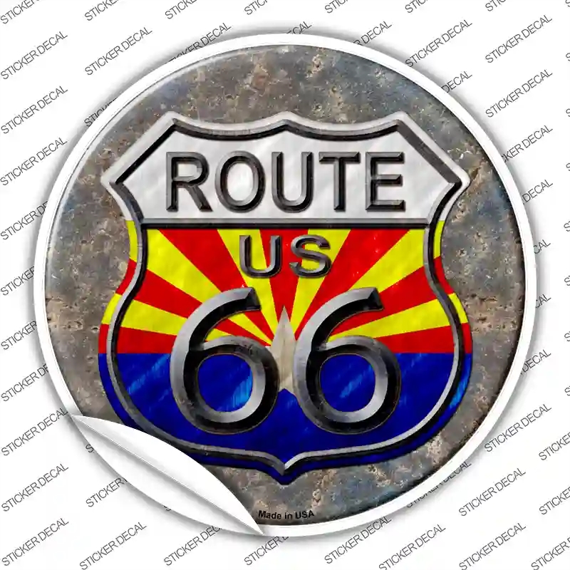 C-517s-L Arizona Route 66 Novelty Circle Sticker Decal - Large
