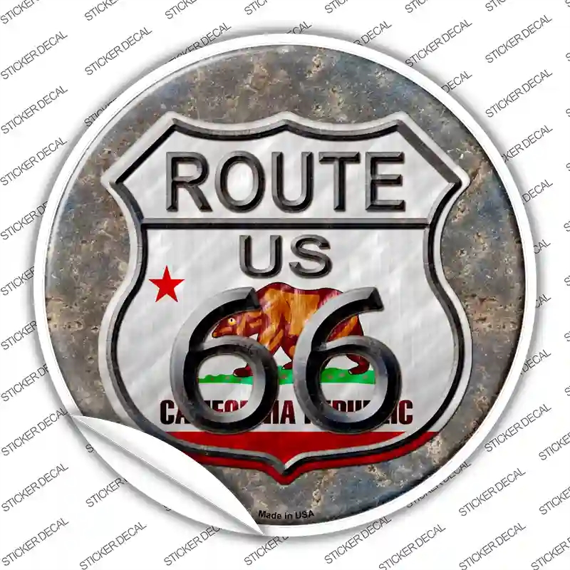 C-518s-S California Route 66 Novelty Circle Sticker Decal - Small