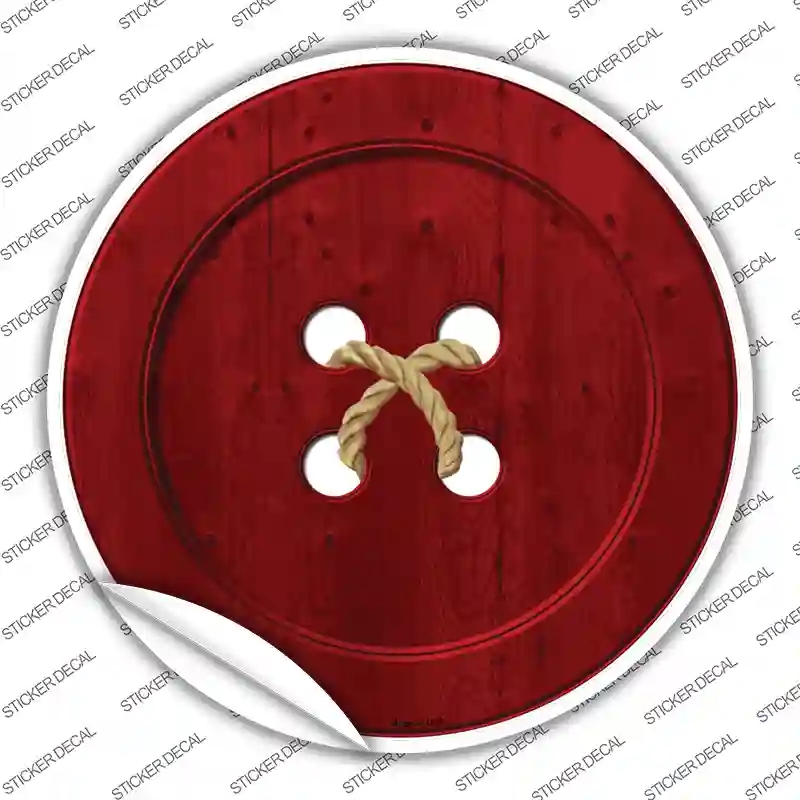 C-565s-S Red Button Novelty Circle Sticker Decal - Small