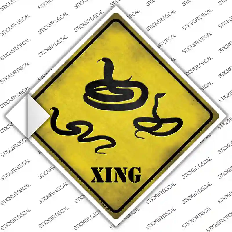CX-022s-L Snakes Xing Novelty Diamond Sticker Decal - Large