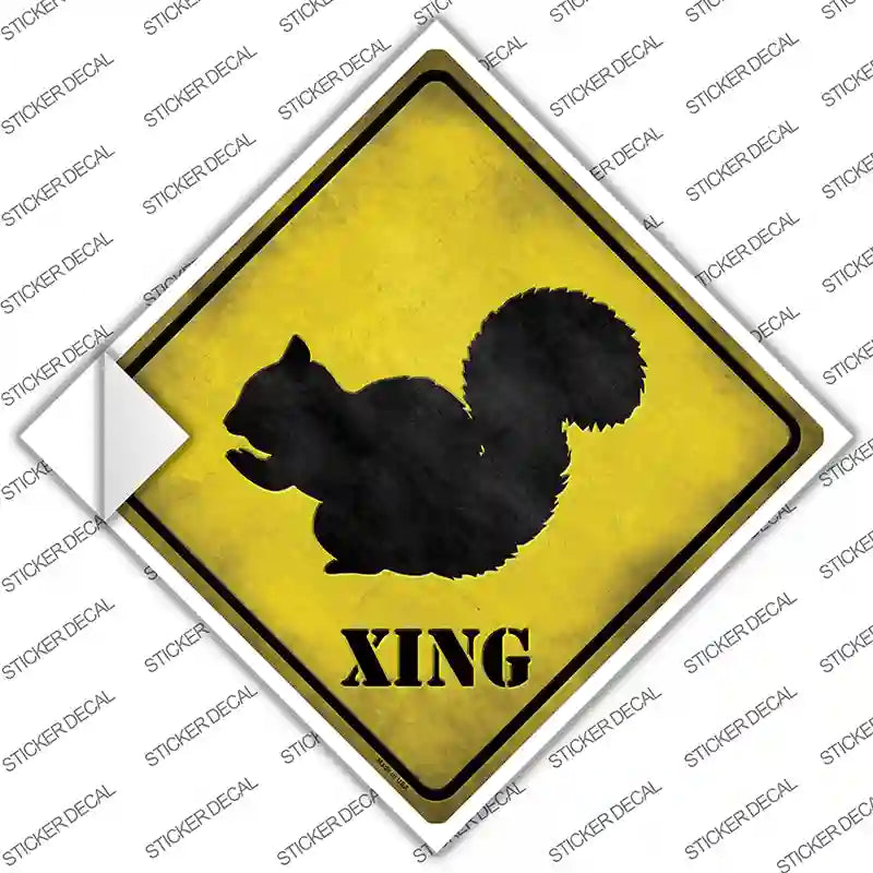 CX-025s-S Squirrel Xing Novelty Diamond Sticker Decal - Small
