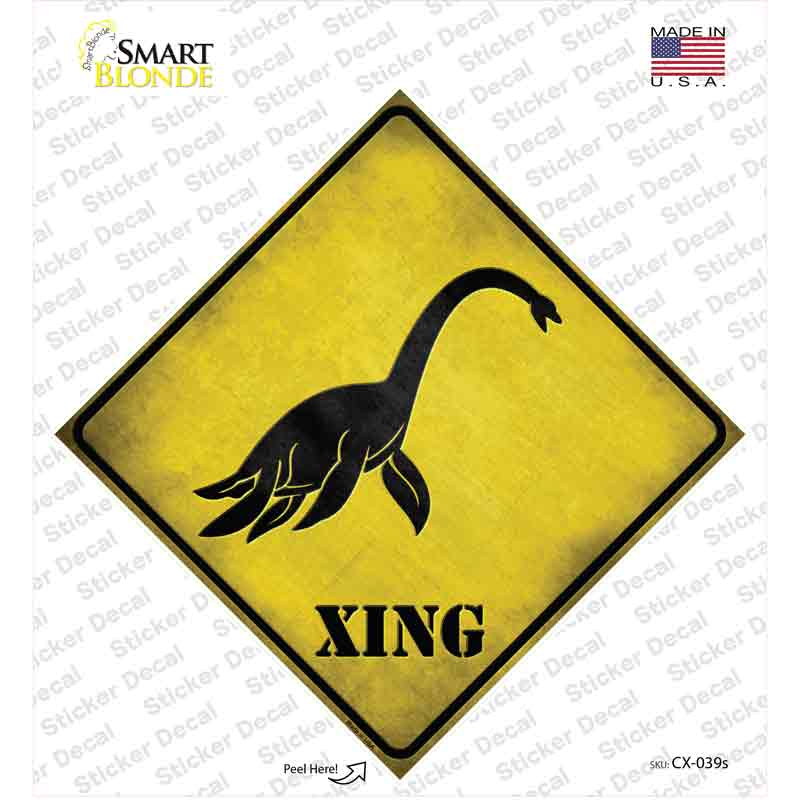 CX-039s-M Sea Monster Xing Novelty Diamond Sticker Decal - Medium