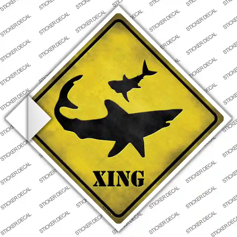 CX-044s-S Shark Xing Novelty Diamond Sticker Decal - Small