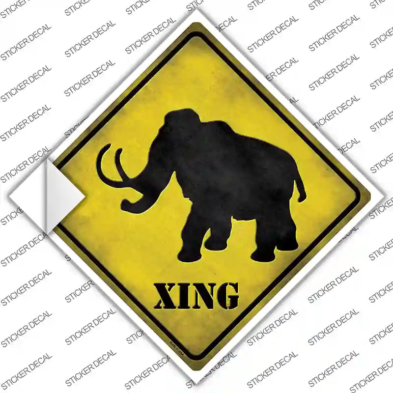 CX-048s-S Mammoth Xing Novelty Diamond Sticker Decal - Small