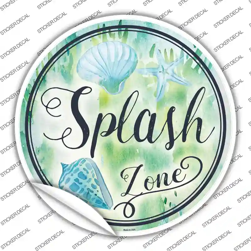 C-888s-S Splash Zone Novelty Circle Sticker Decal - Small