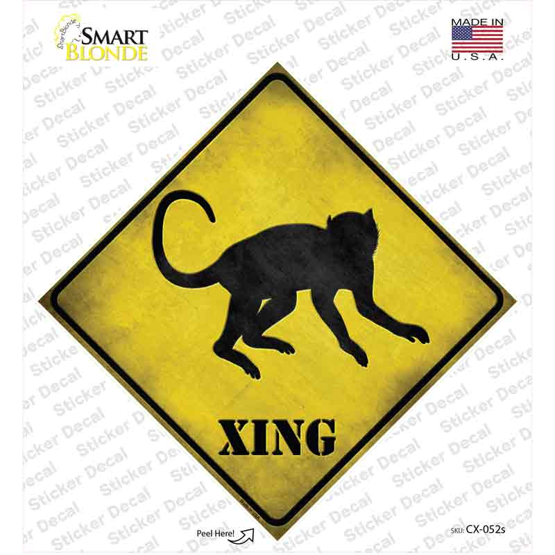 CX-052s-M Monkey Xing Novelty Diamond Sticker Decal - Medium