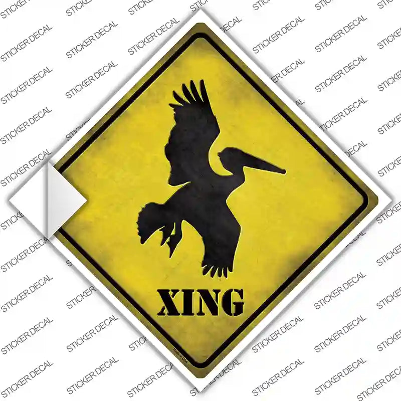 CX-065s-L Pelican Xing Novelty Diamond Sticker Decal - Large