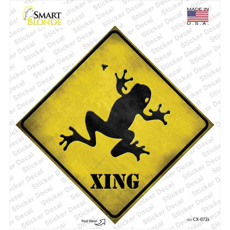 CX-072s-M Frog Xing Novelty Diamond Sticker Decal - Medium