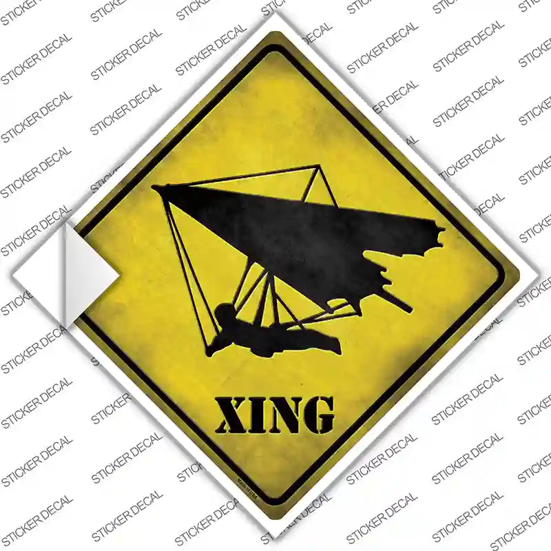 CX-093s-XL Hang Glider Xing Novelty Diamond Sticker Decal - Extra Large