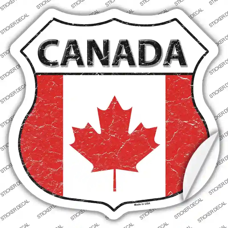 HS-204s-XL Canada Flag Novelty Highway Shield Sticker Decal - Extra Large