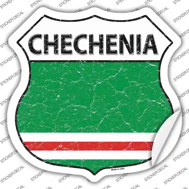 HS-211s-L Chechenia Flag Novelty Highway Shield Sticker Decal - Large
