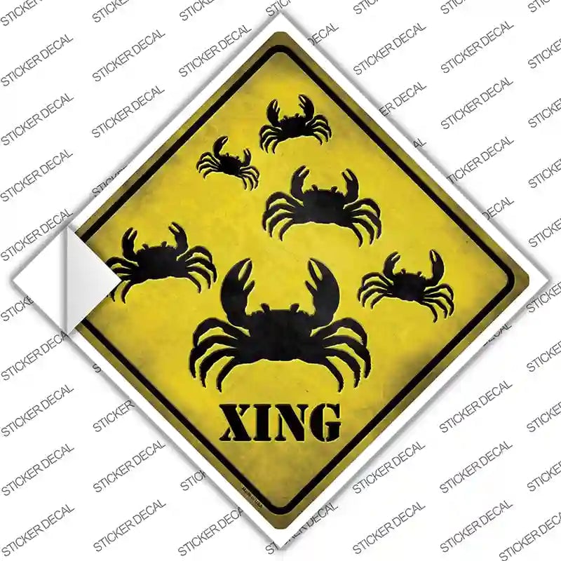CX-042s-L Crab Xing Novelty Diamond Sticker Decal - Large