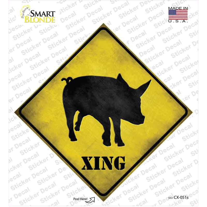 CX-051s-M Pig Xing Novelty Diamond Sticker Decal - Medium