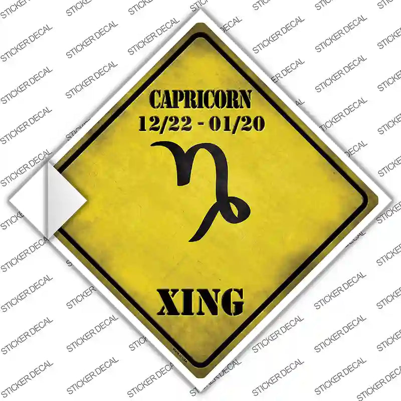 CX-252s-XL Capricorn Zodiac Symbol Xing Novelty Diamond Sticker Decal - Extra Large