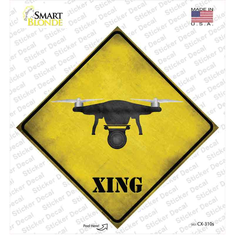 CX-310s-M Drone Xing Novelty Diamond Sticker Decal - Medium