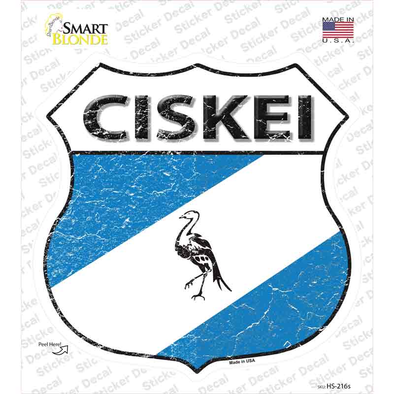 HS-216s-M Ciskei Flag Novelty Highway Shield Sticker Decal - Medium