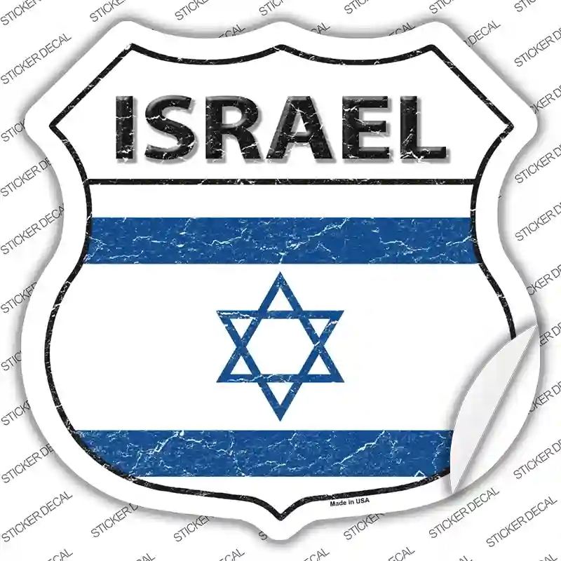 HS-286s-S Israel Flag Novelty Highway Shield Sticker Decal - Small