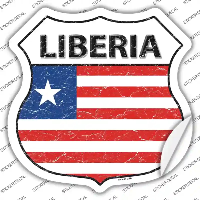 HS-312s-XL Liberia Flag Novelty Highway Shield Sticker Decal - Extra Large